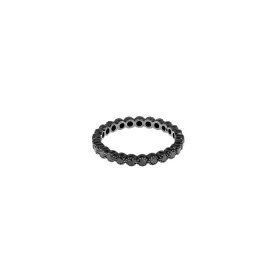 18 Karat White Gold Black Diamond Bezel Band