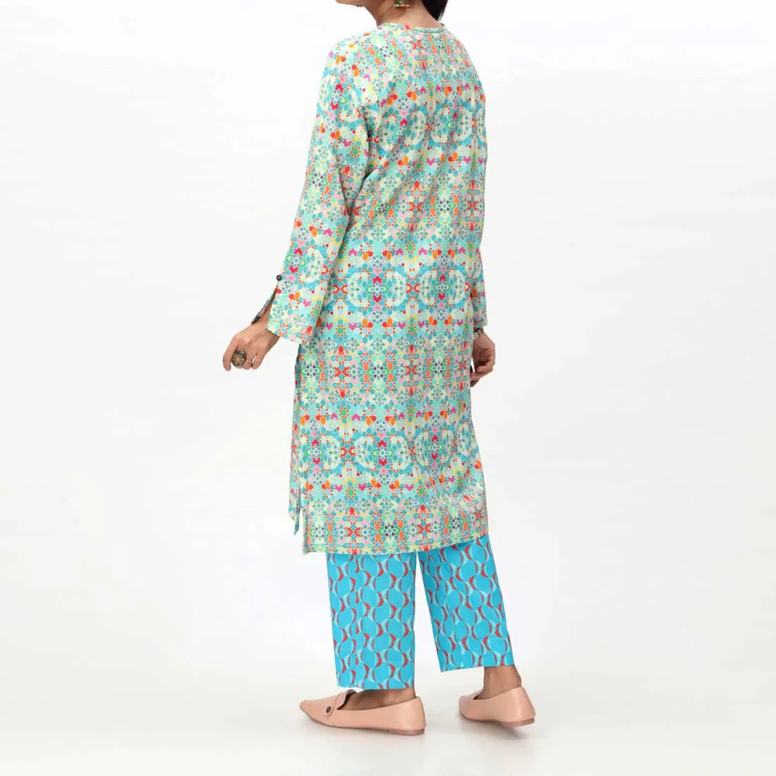 2PC- Digital Printed Cambric Suit PS4247
