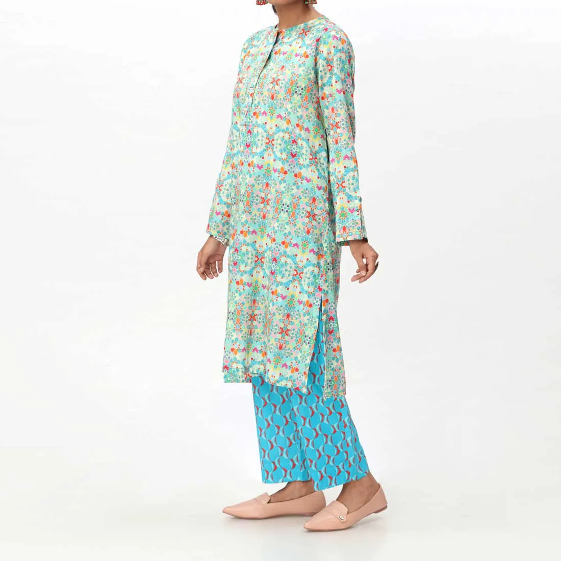 2PC- Digital Printed Cambric Suit PS4247