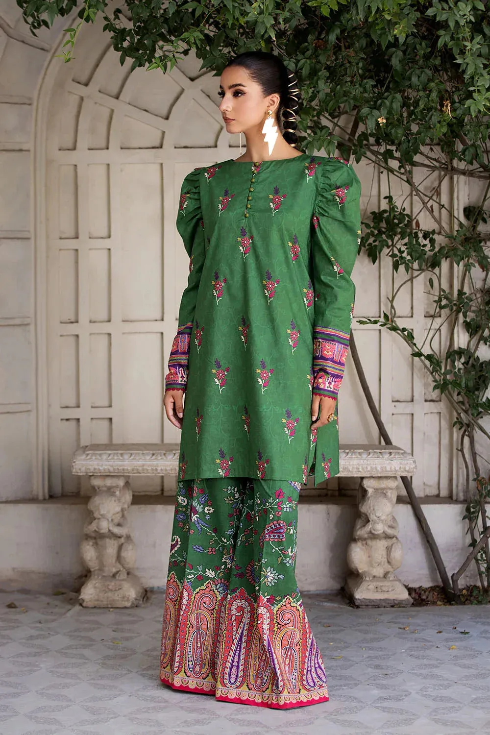 2PC Unstitched Printed Lawn Shirt and Trouser KST-2645