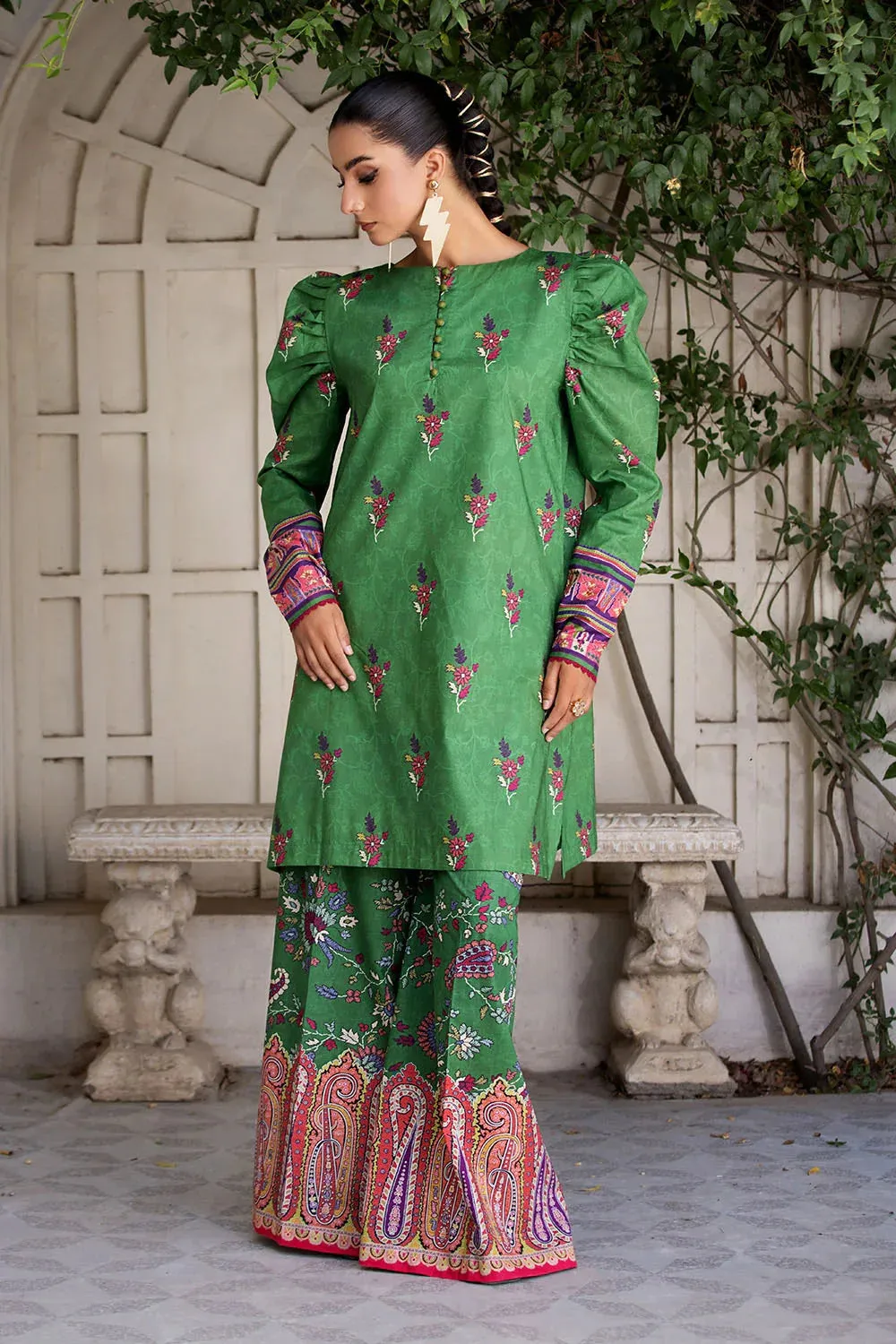 2PC Unstitched Printed Lawn Shirt and Trouser KST-2645
