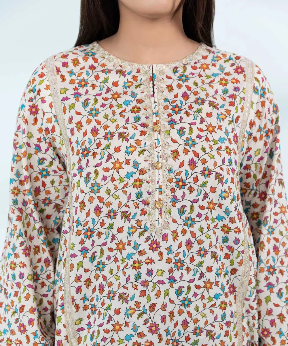 3 Piece- Embroidered Khaddar Suit