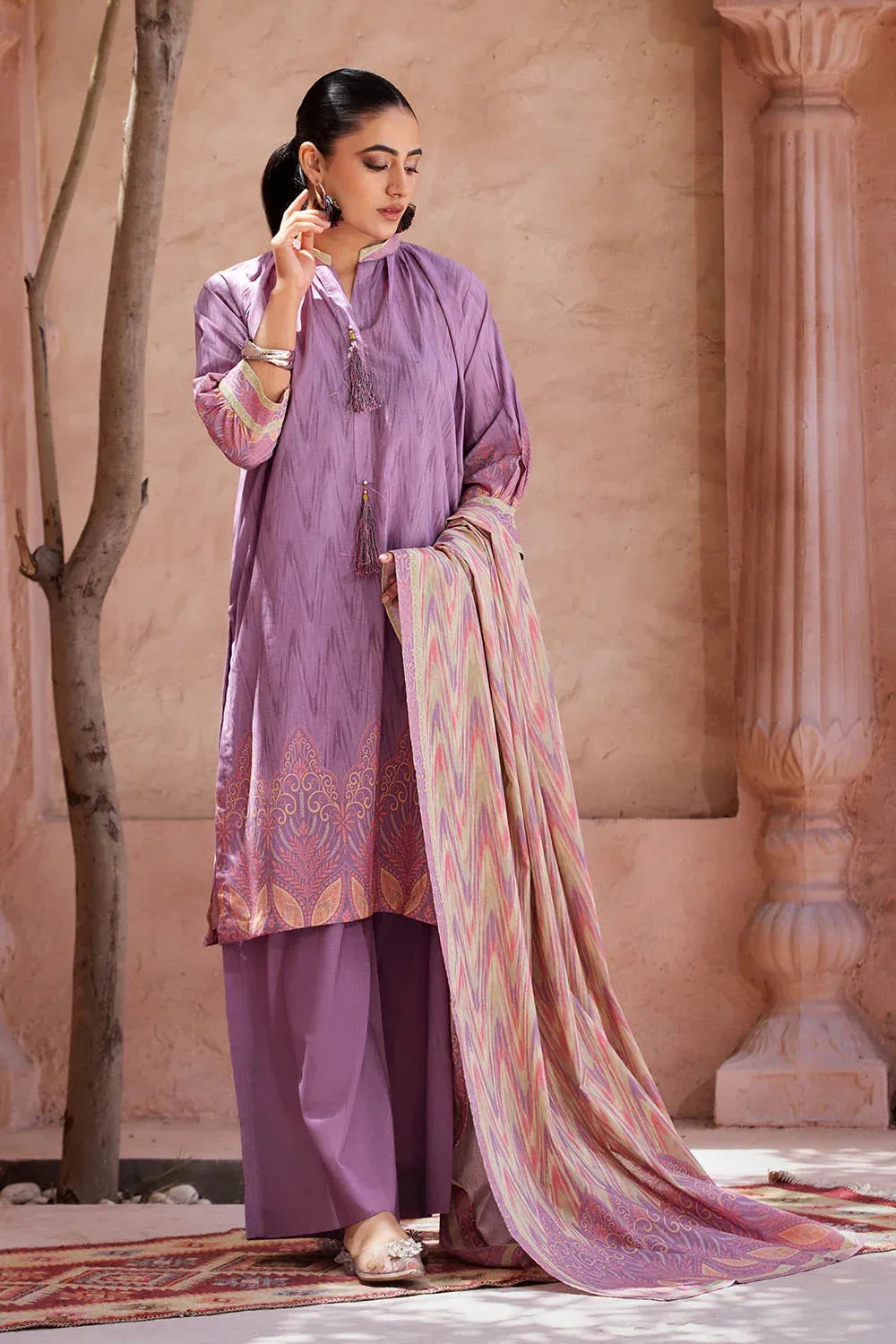 3PC Printed Unstitched Lawn Suit KLA-2690