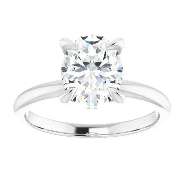 4.16CT Oval Lab Grown Diamond Solitaire Engagement Ring