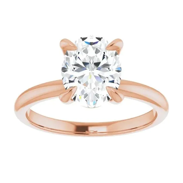 4.16CT Oval Lab Grown Diamond Solitaire Engagement Ring