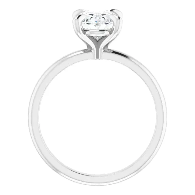 4.16CT Oval Lab Grown Diamond Solitaire Engagement Ring