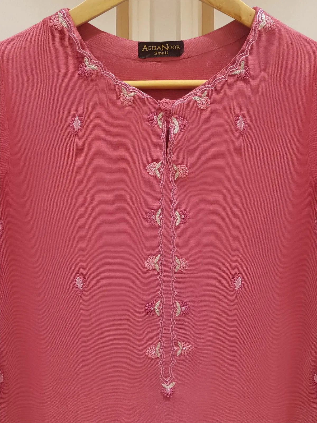 Agha Noor Pink Pure Cotton Net 2-Piece (Shirt   Trouser)