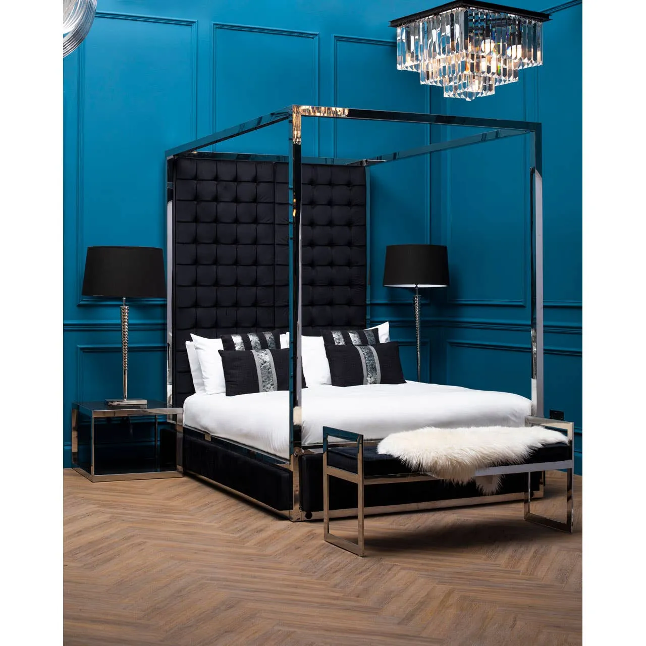 Allure Long Black Seat Bench