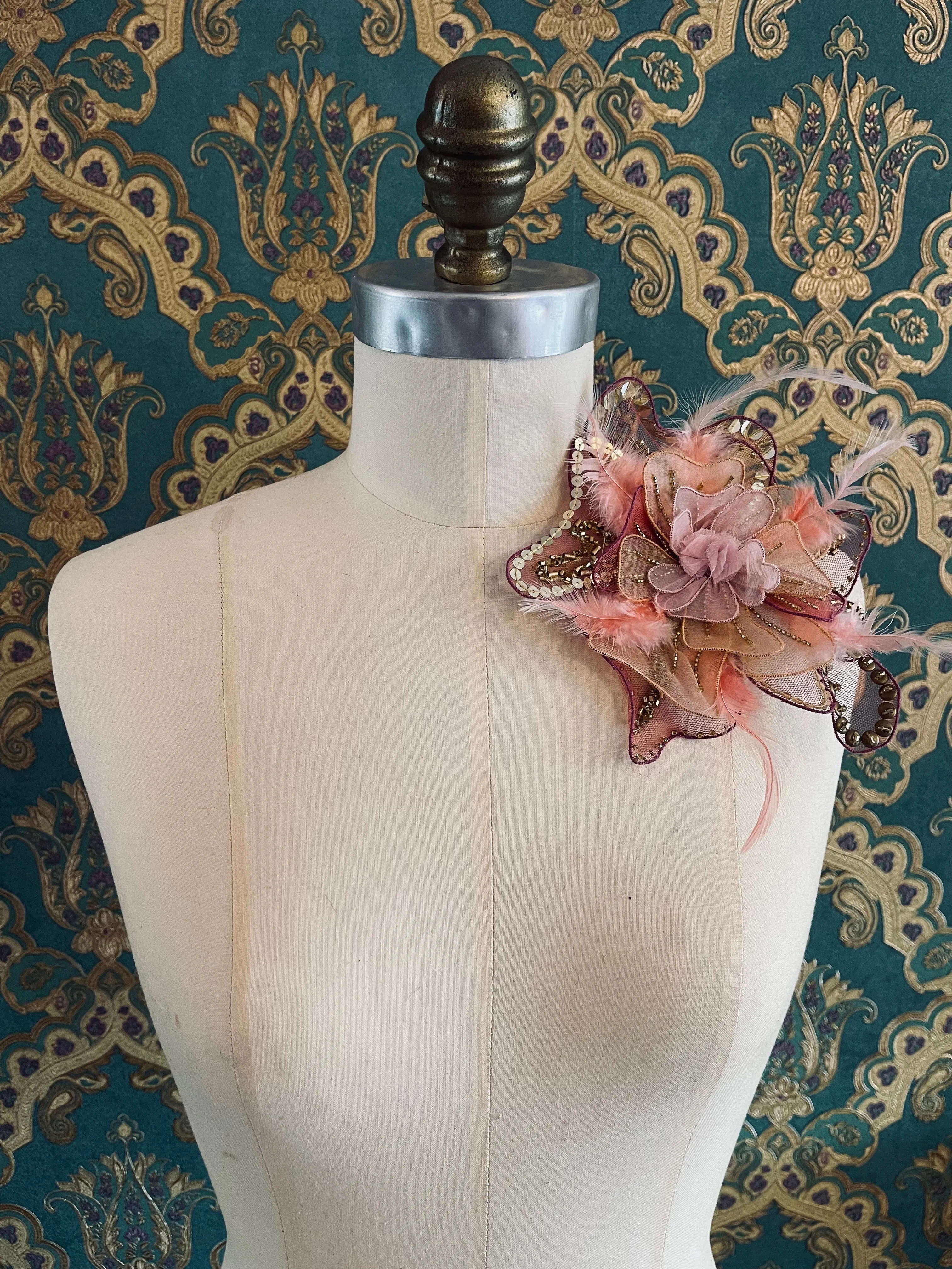 Alstroemeria Embellished Flower Brooch