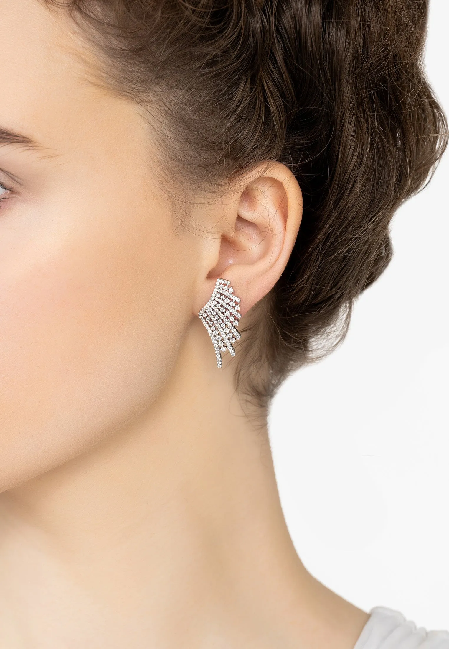 Aniela Angel Wing Ear Climbers Silver