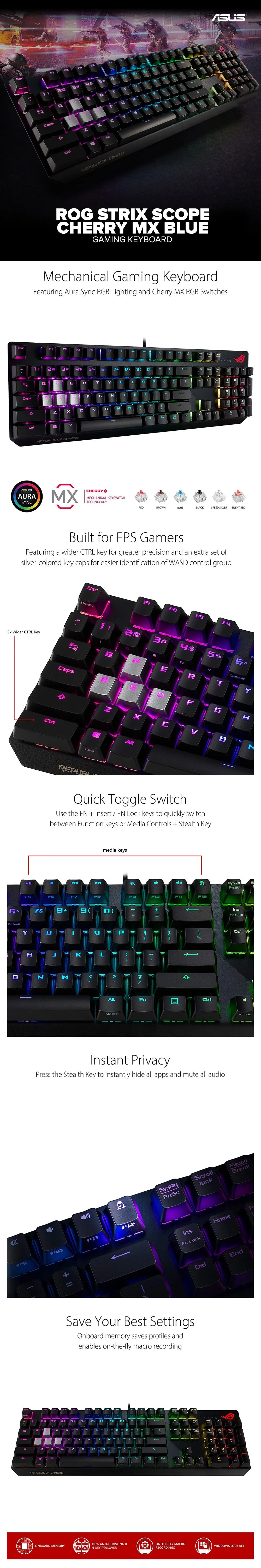 Asus ROG Strix Scope Cherry MX Blue Gaming Keyboard