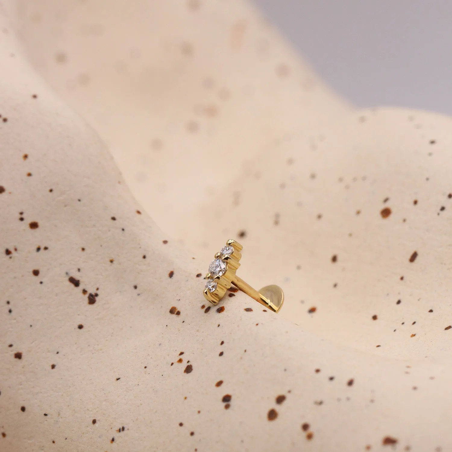 Audrey Piercing Earring With White Diamonds