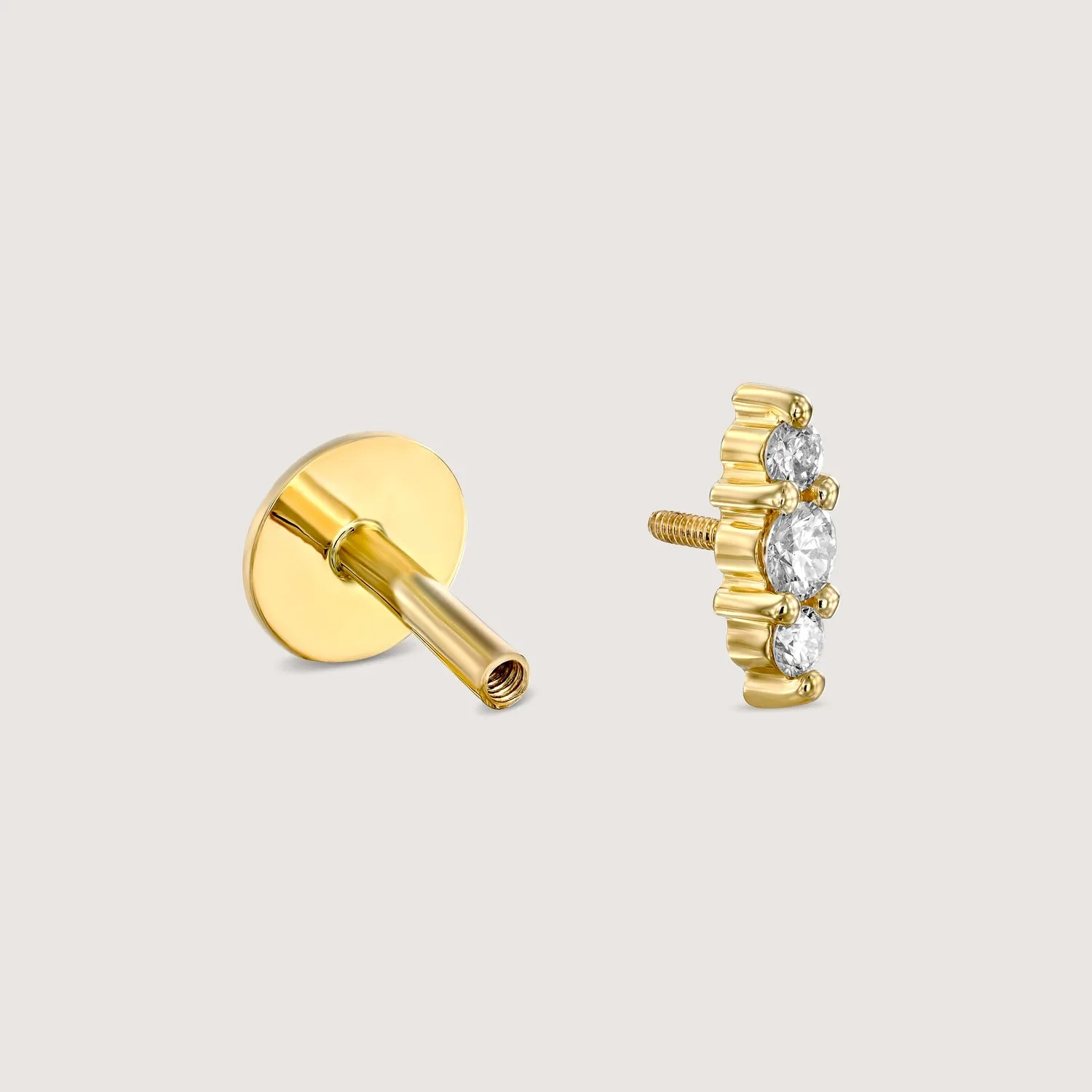 Audrey Piercing Earring With White Diamonds
