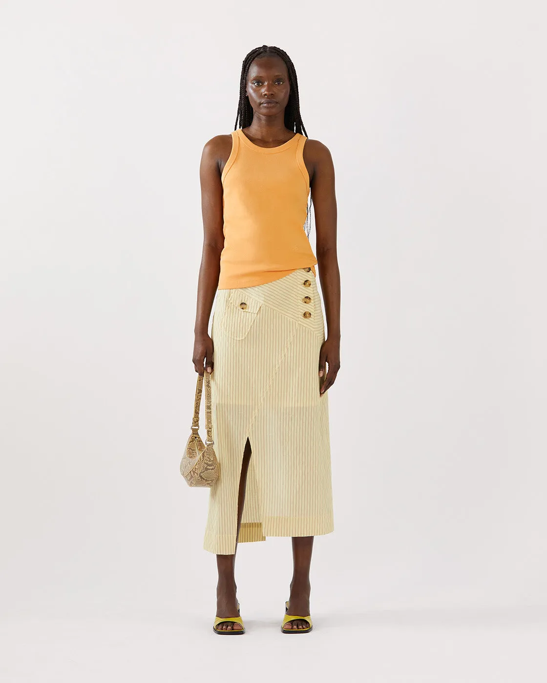 Bailey Tank Cotton Blend Jersey Orange