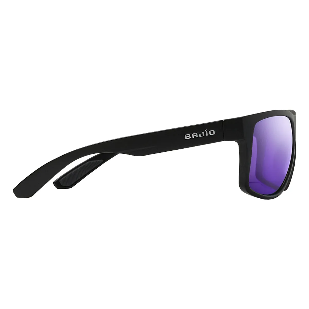 Bajio Sunglasses Boneville Black Matte Violet Mirror