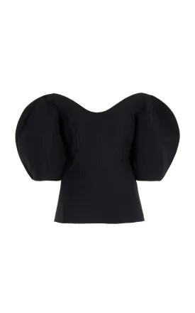 Bartlet Top in Black Wool Silk Cady