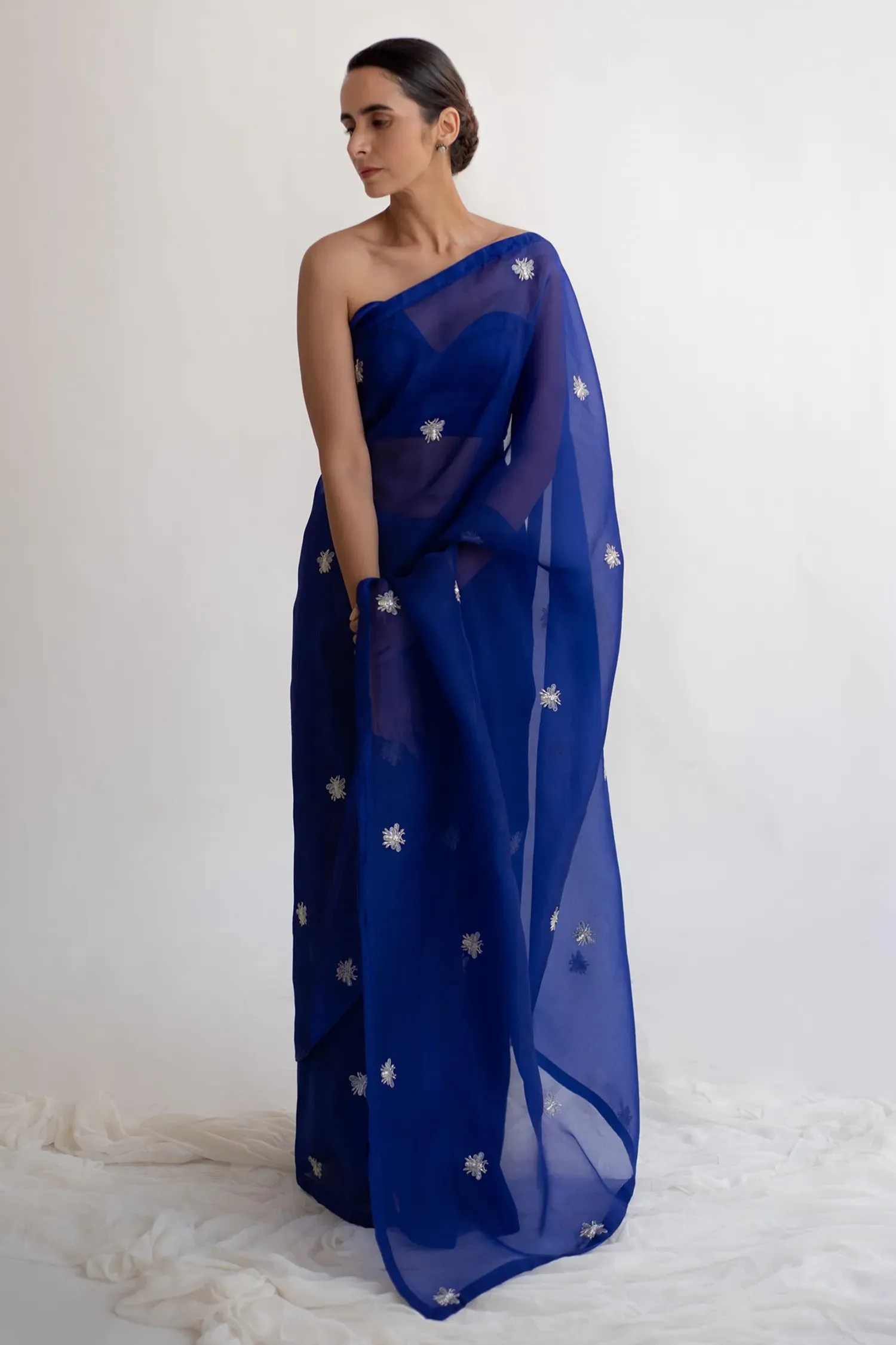 Bee Zardosi Saree - Royal Blue