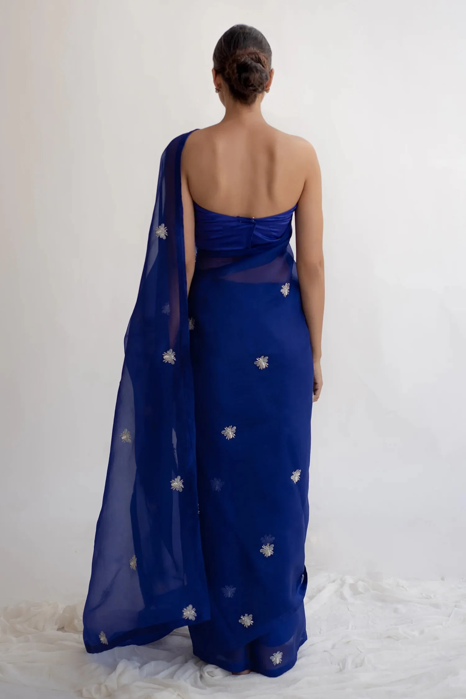 Bee Zardosi Saree - Royal Blue
