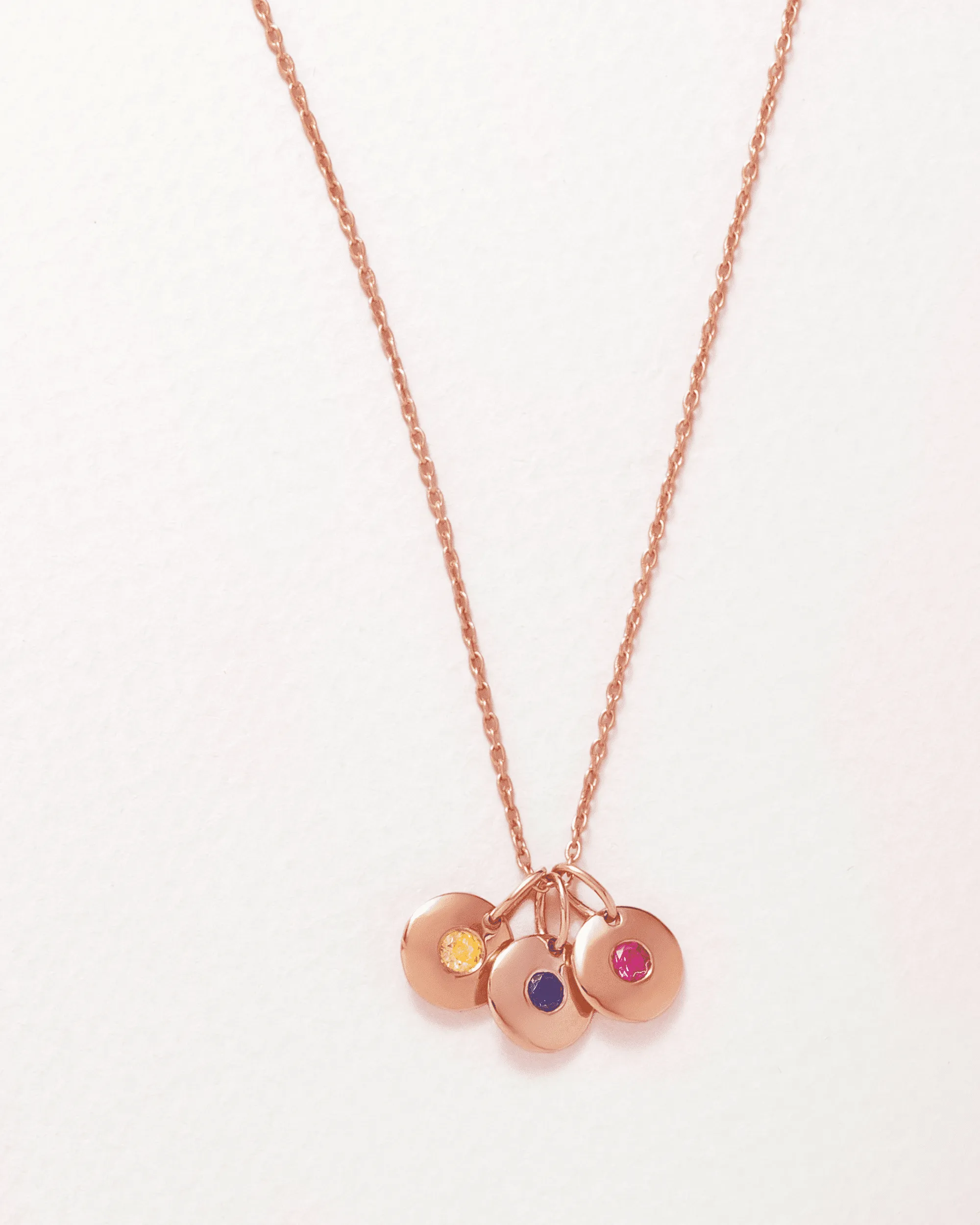 Birthstone Charm Necklace - 18K Rose Vermeil