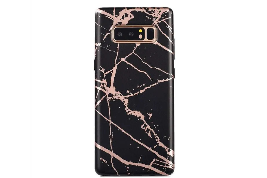 Black & Rose Gold Marble Samsung Phone Case