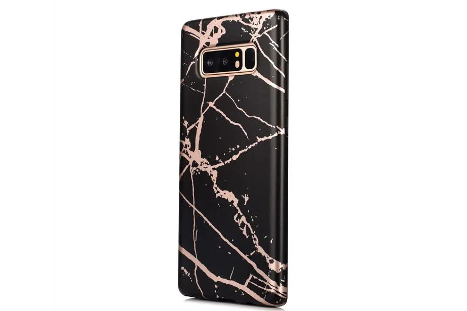 Black & Rose Gold Marble Samsung Phone Case