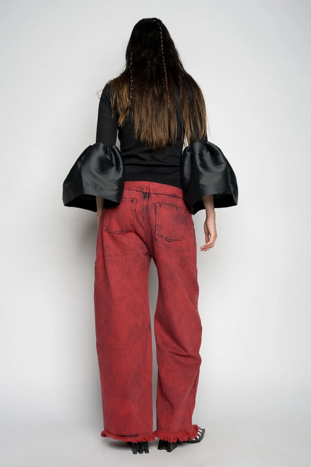 BLACK TURTLENECK PUFF SLEEVE TOP