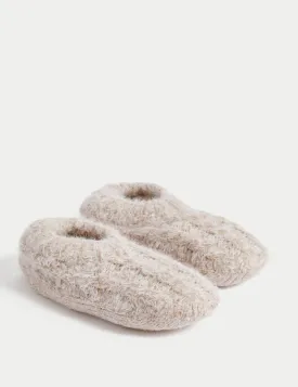 Cable Knit Low Cut Slipper Socks