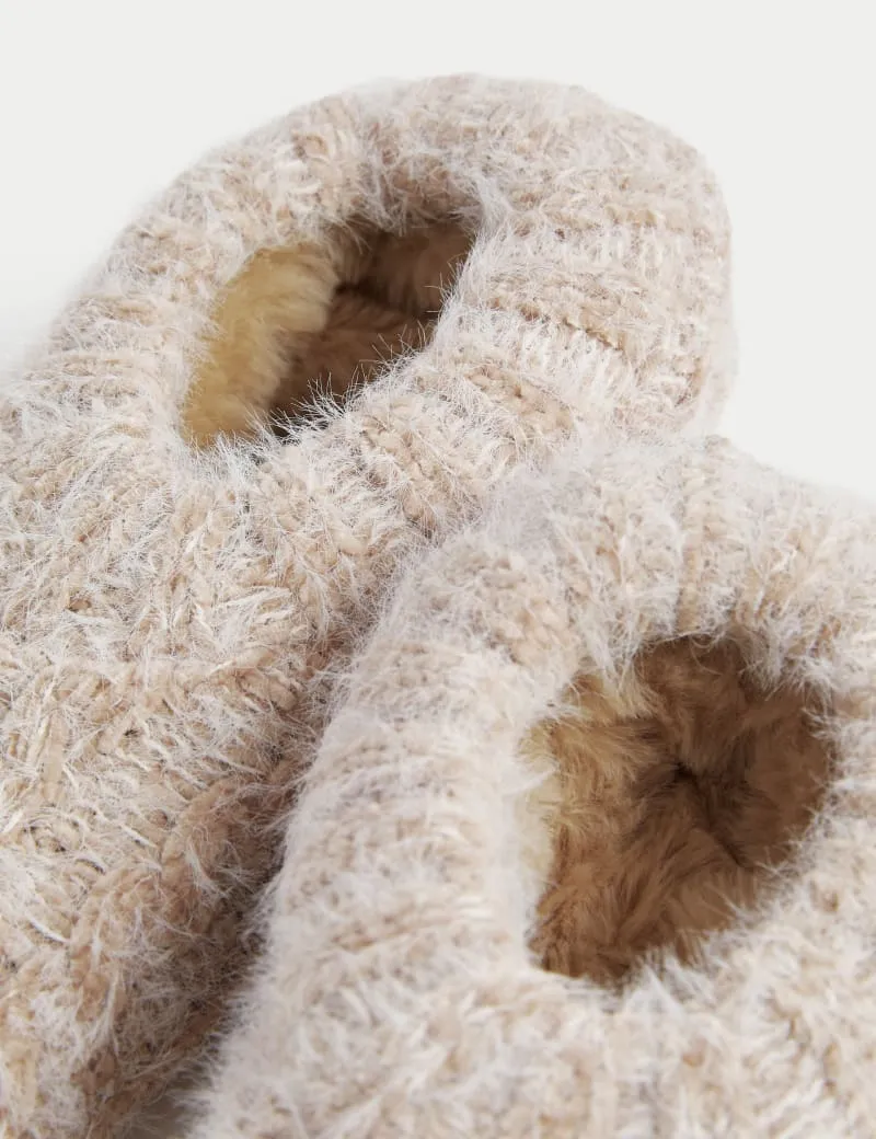 Cable Knit Low Cut Slipper Socks