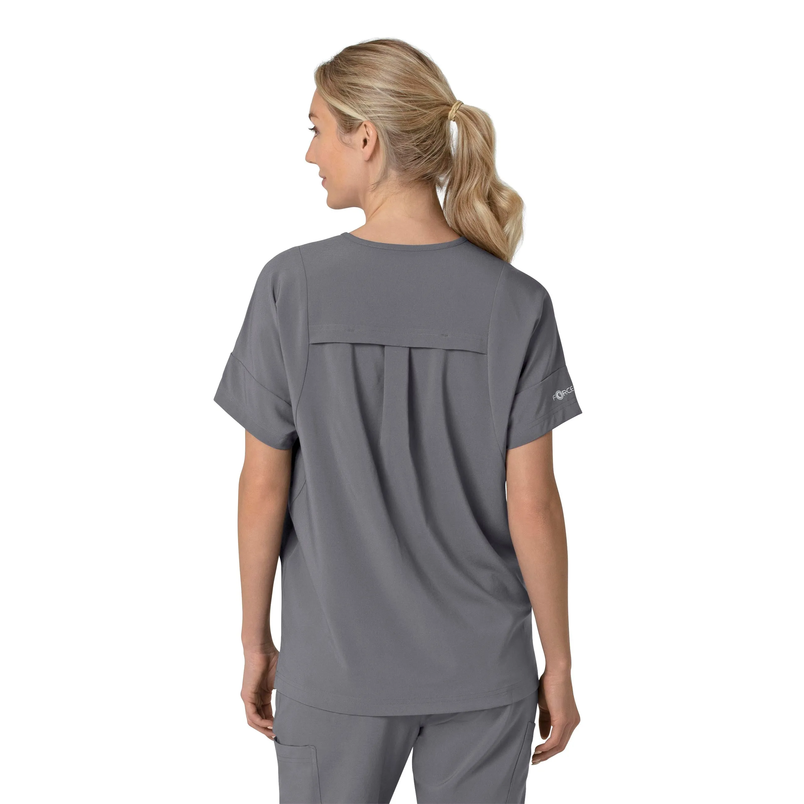 Carhartt Force Cross-Flex Women's Oversized V-Neck Scrub Top - Pewter