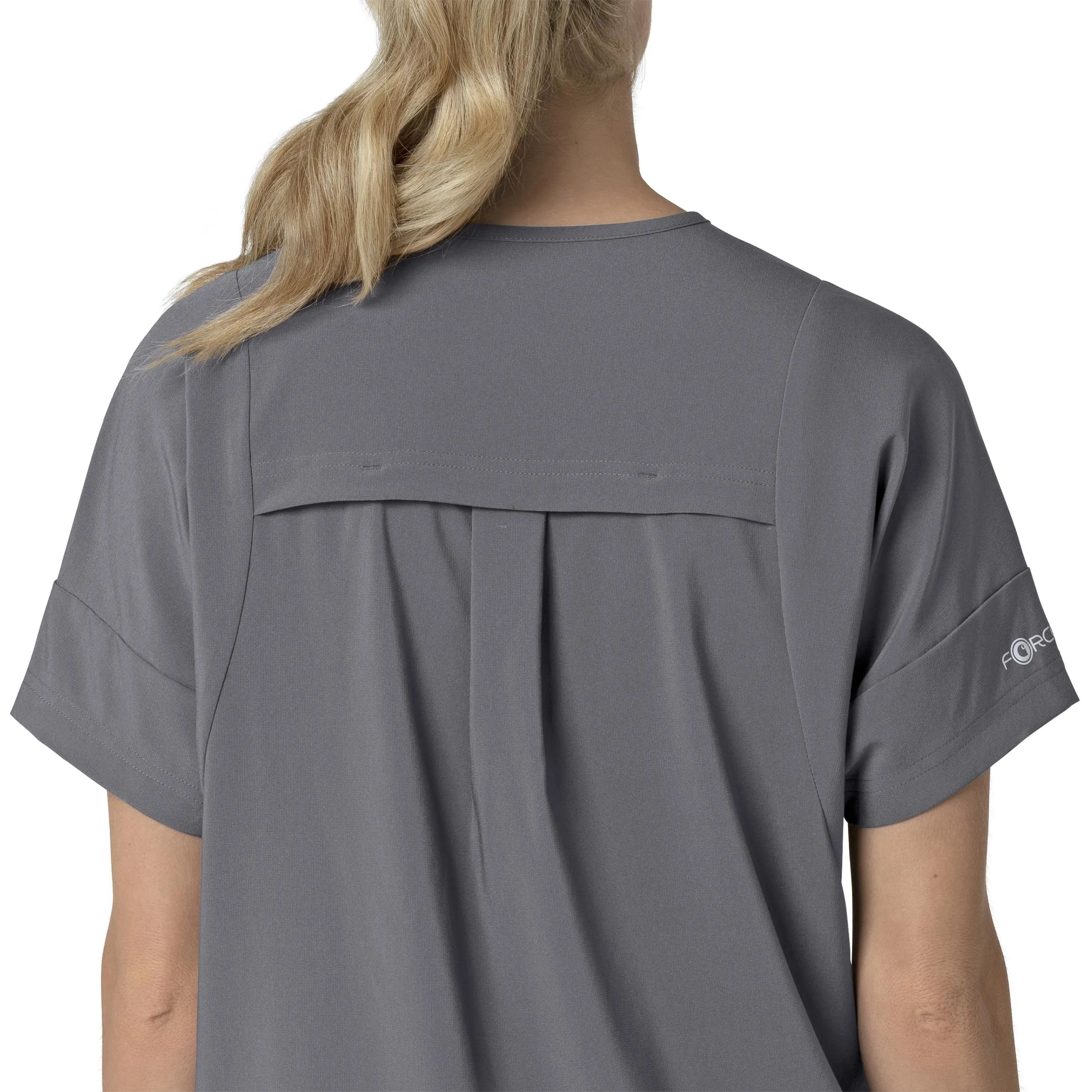 Carhartt Force Cross-Flex Women's Oversized V-Neck Scrub Top - Pewter