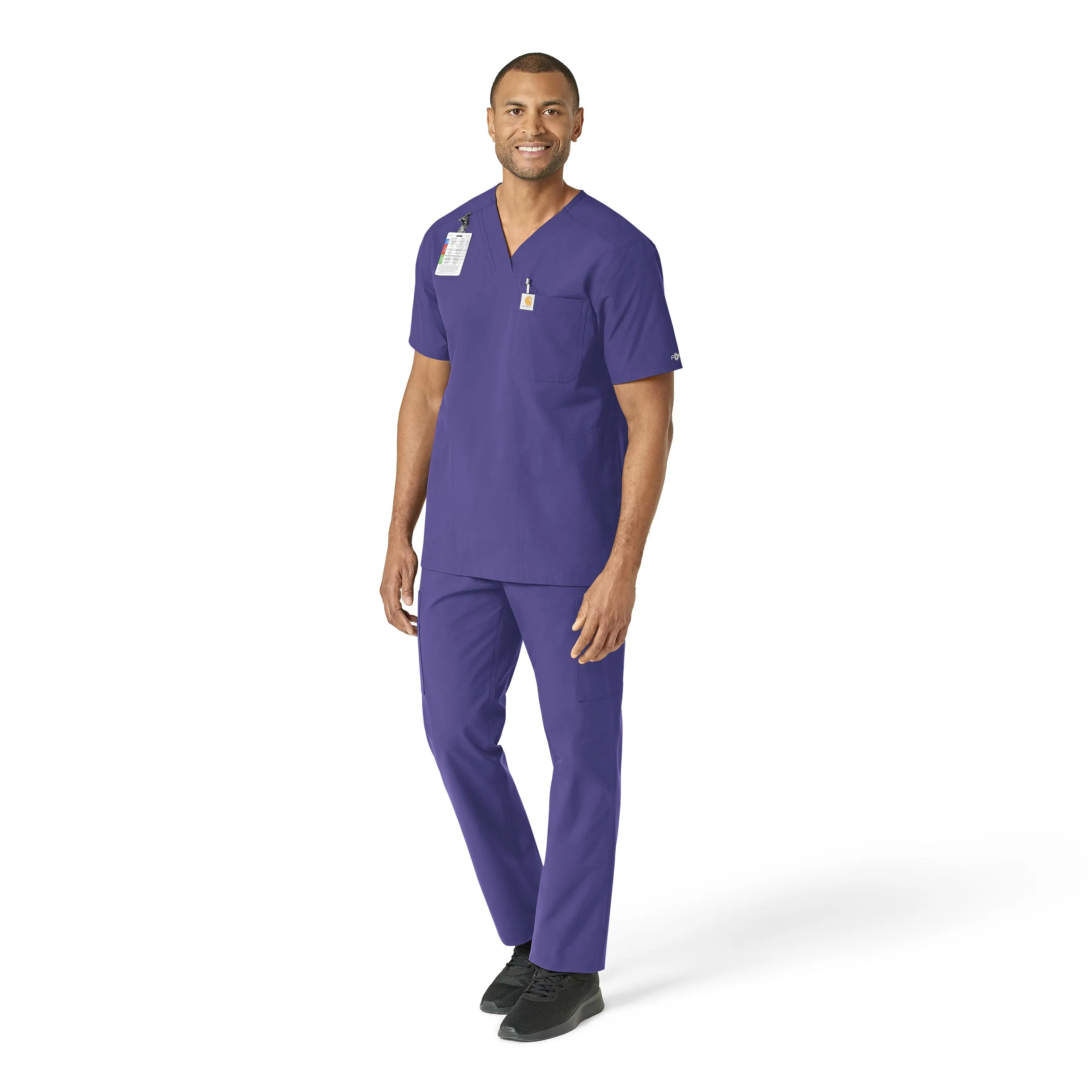 Carhartt Force Essentials Men's V-Neck Shirttail Scrub Top - Grape