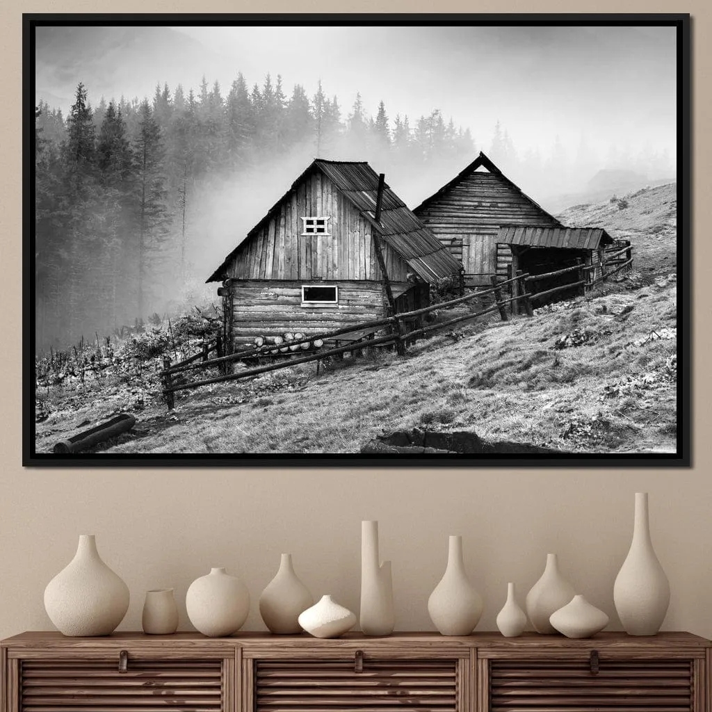 Carpathian Village in Black & White