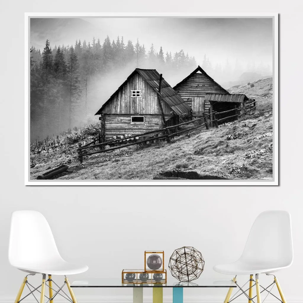 Carpathian Village in Black & White