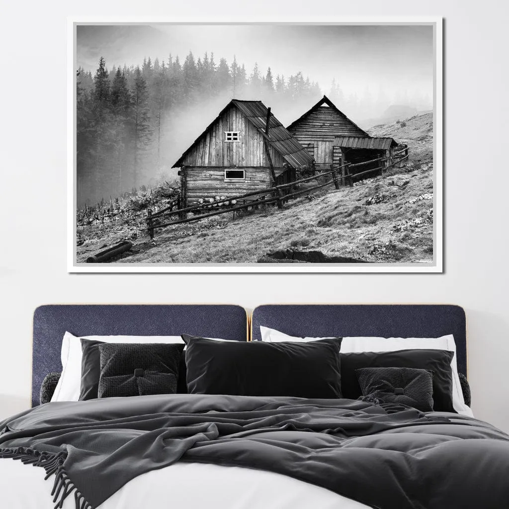 Carpathian Village in Black & White