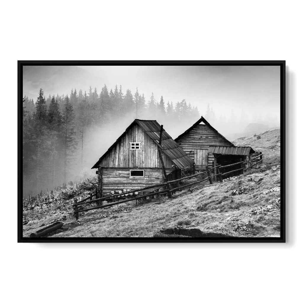 Carpathian Village in Black & White