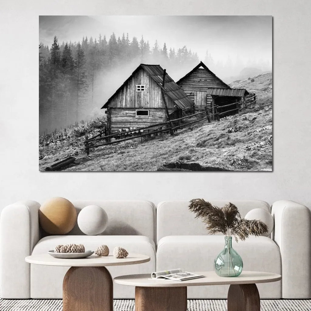 Carpathian Village in Black & White