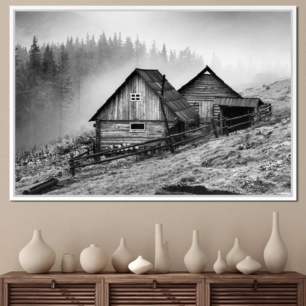 Carpathian Village in Black & White