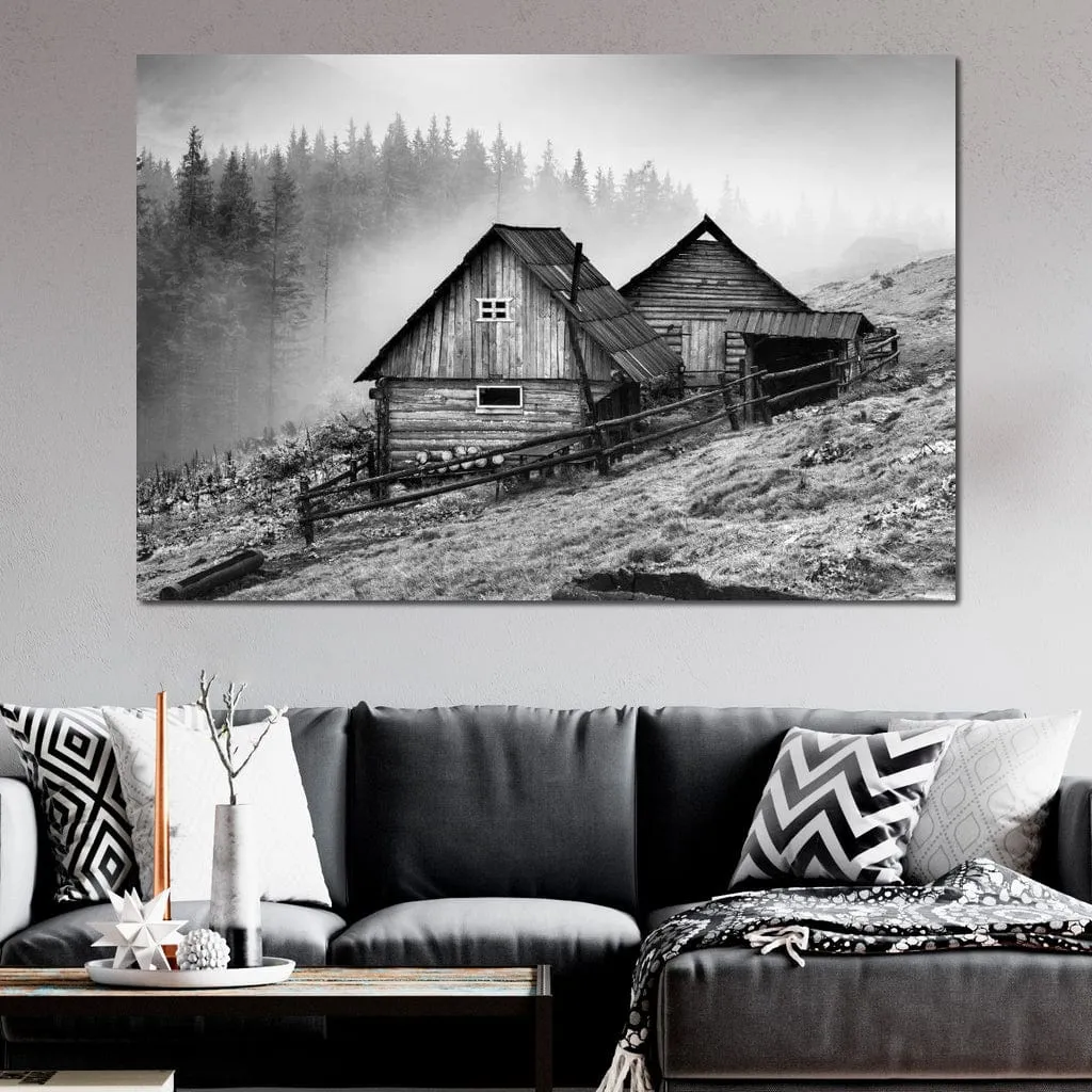 Carpathian Village in Black & White