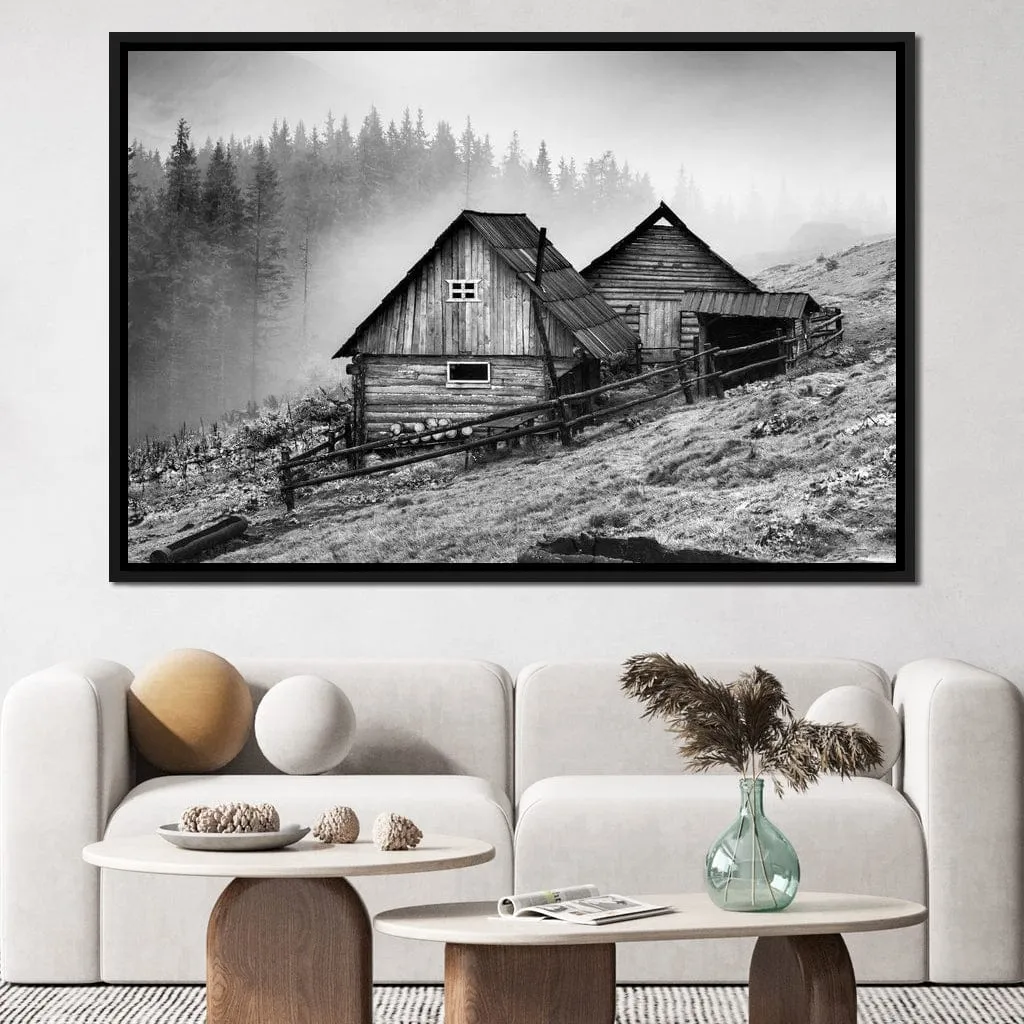 Carpathian Village in Black & White