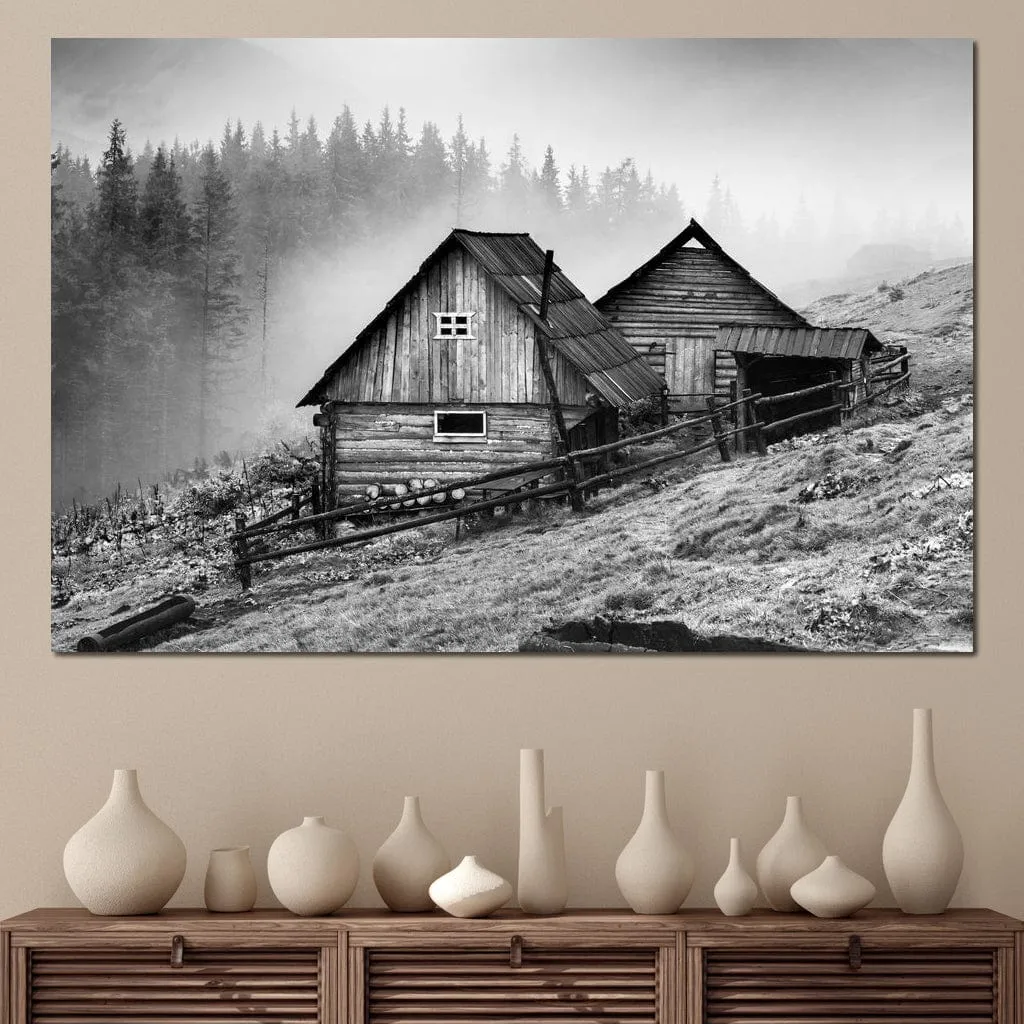 Carpathian Village in Black & White