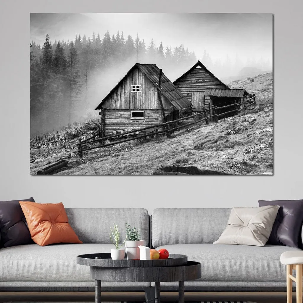 Carpathian Village in Black & White