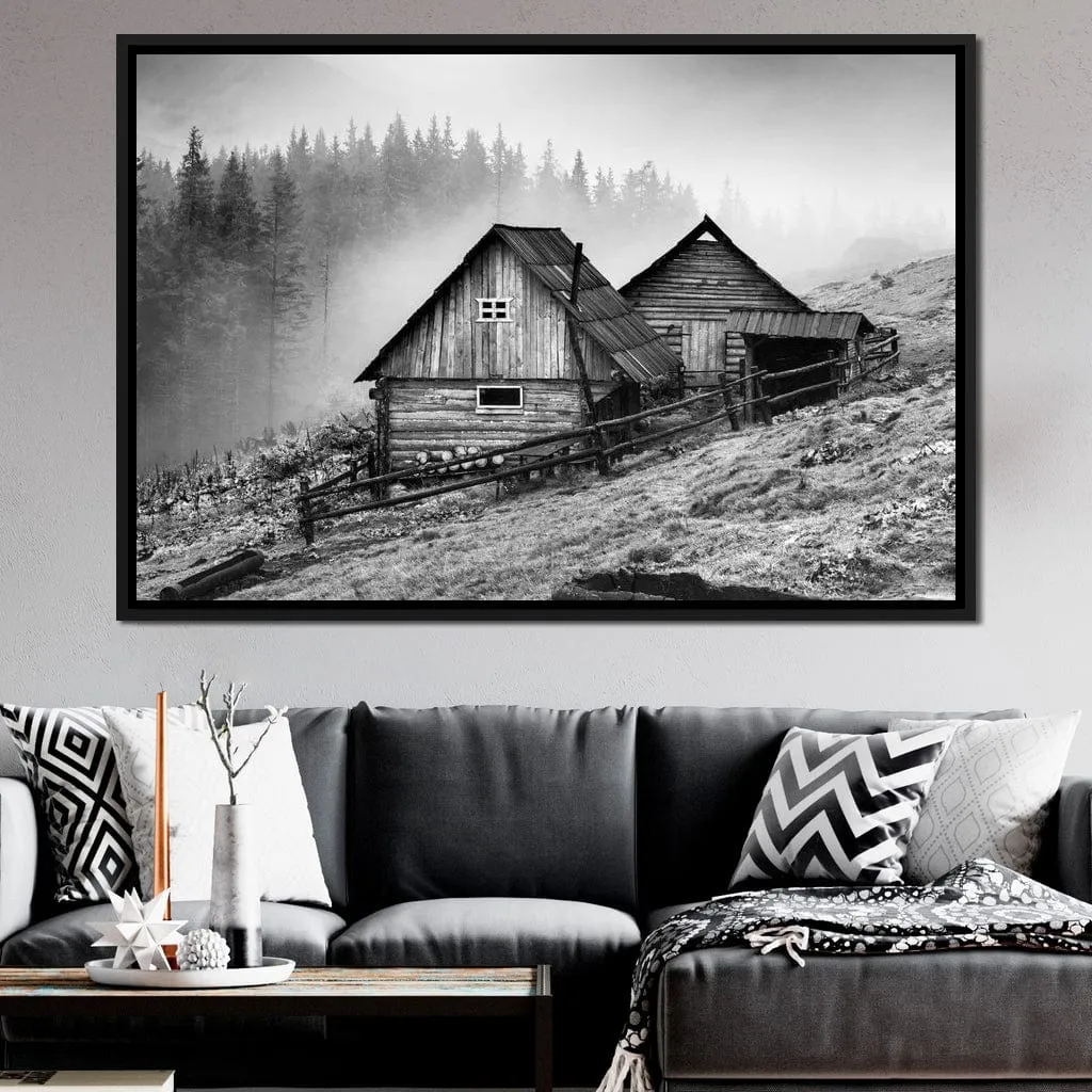 Carpathian Village in Black & White