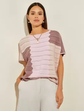 Colorblock Dolman Sleeve Recycled Knit Tunic