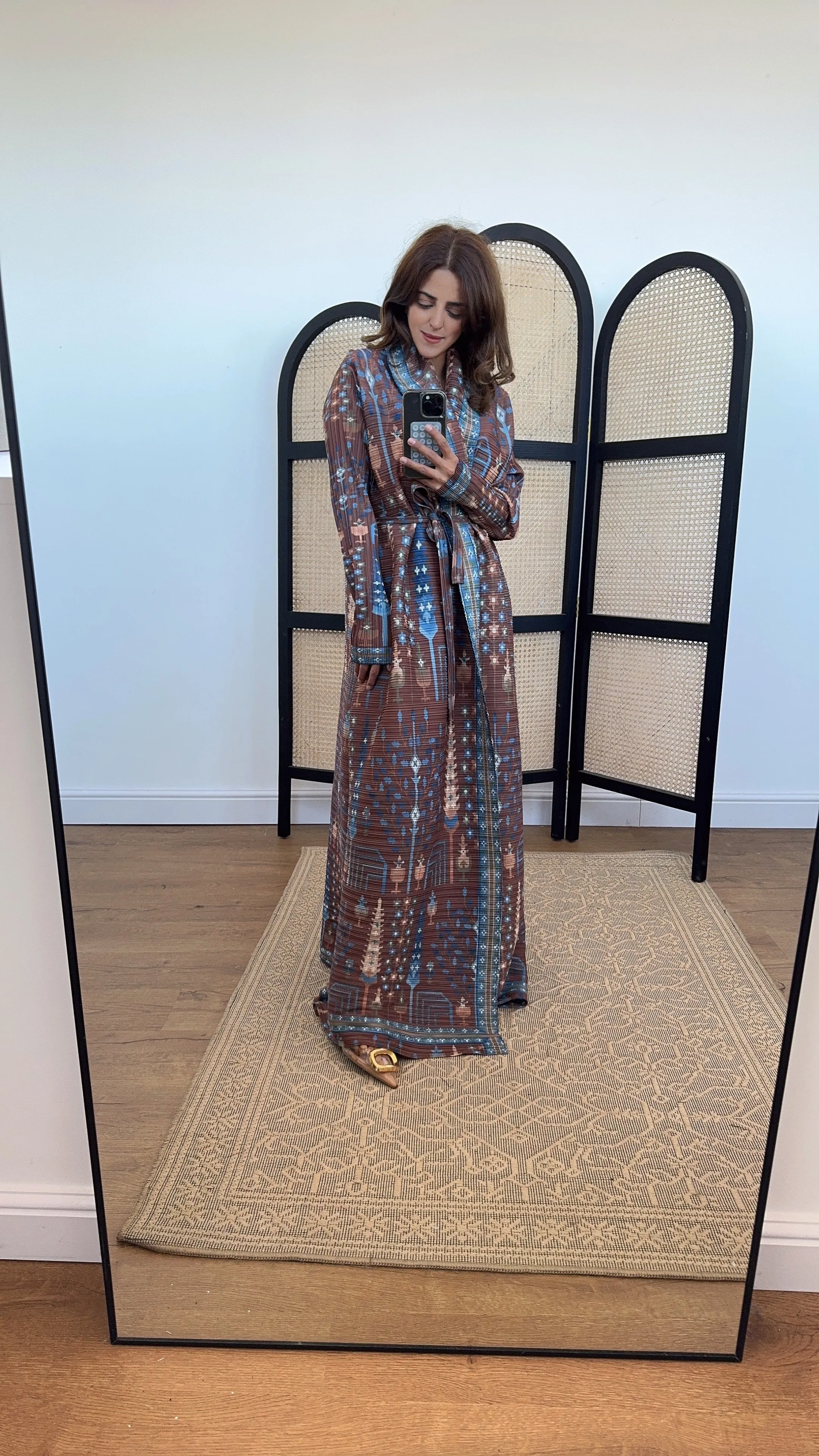 Dani printed kimono brown/blue