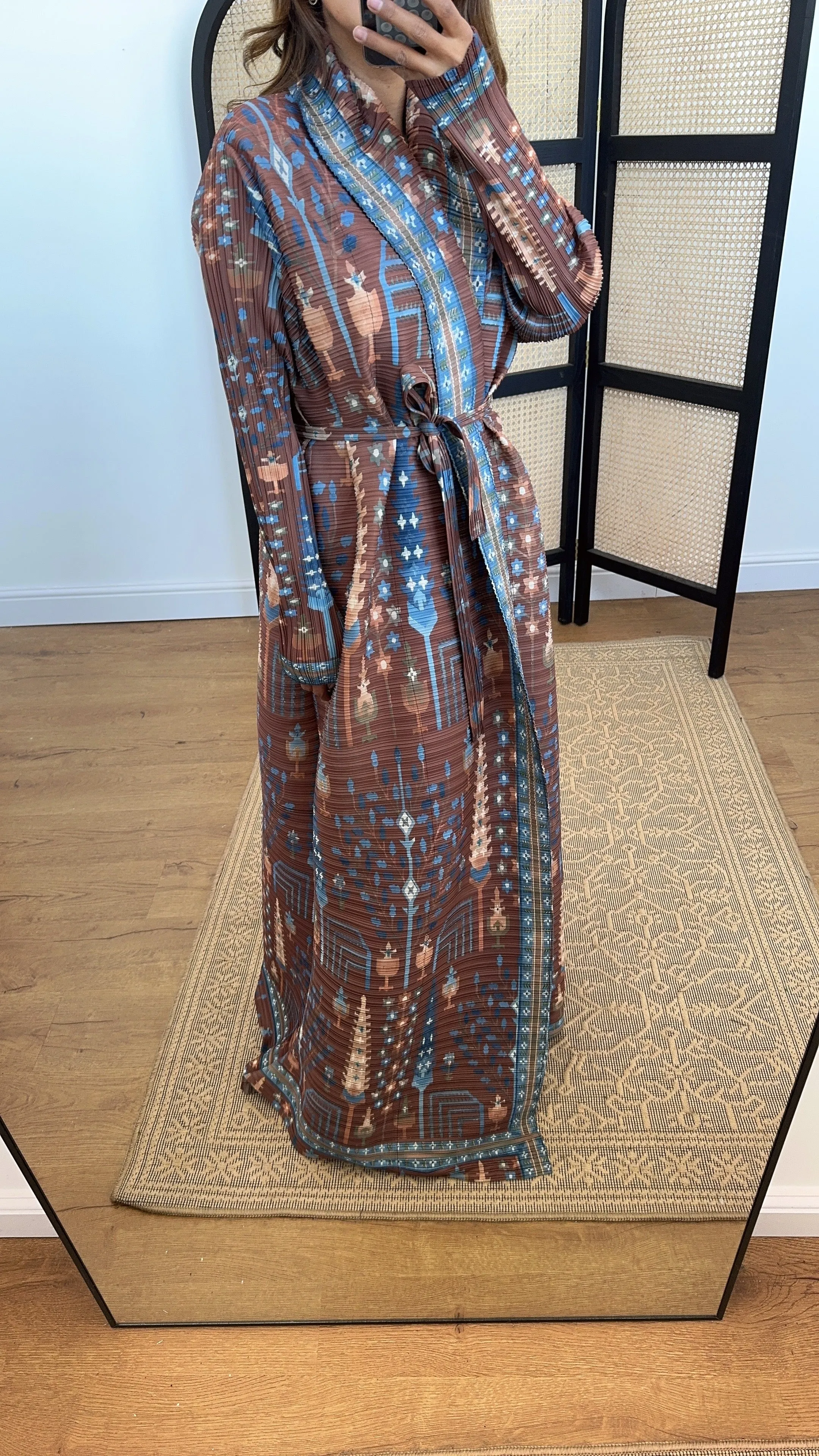 Dani printed kimono brown/blue