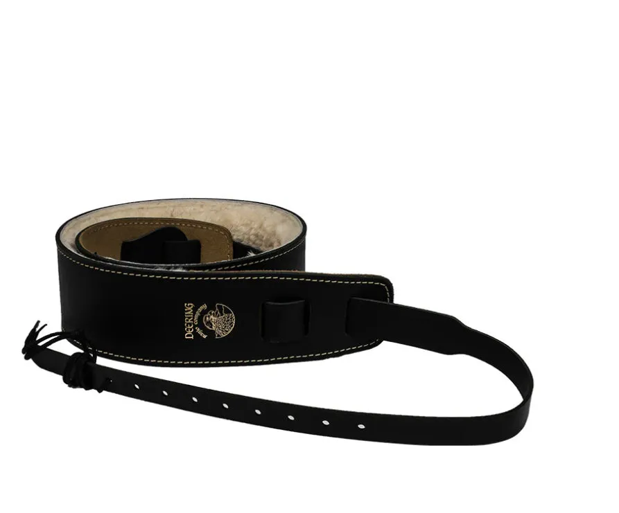 DEERING S-LCS LAMBSWOOL PADDED DEERING CRADLE BANJO STRAP - BLACK