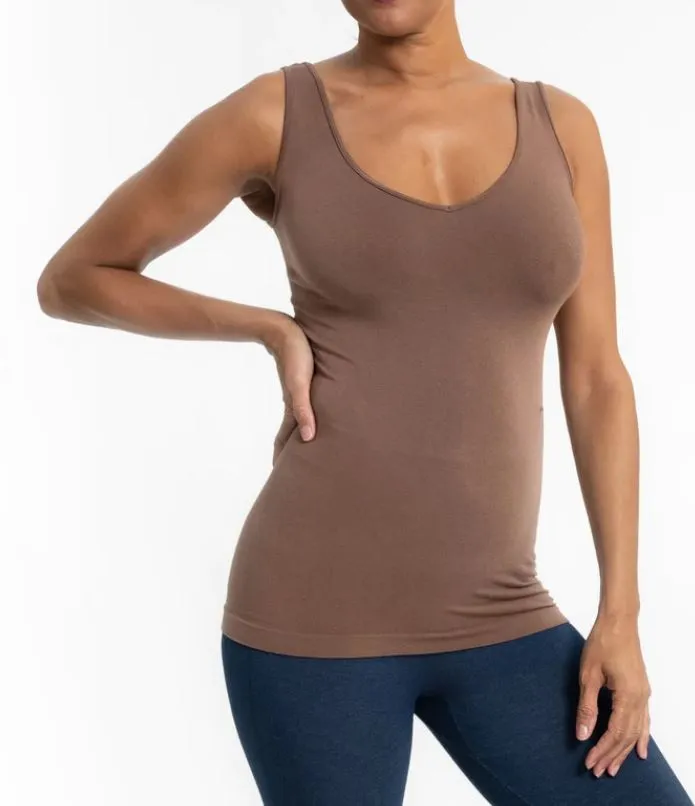 Elietian Reversible V-Neck to Scoop Neck Tank