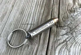 Engraved Bullet Key Chain Keychain, GOLD AND SILVER Engraving, 357 Mag, 38 Specia,l 44 Mag, Colt 45, 45 Auto