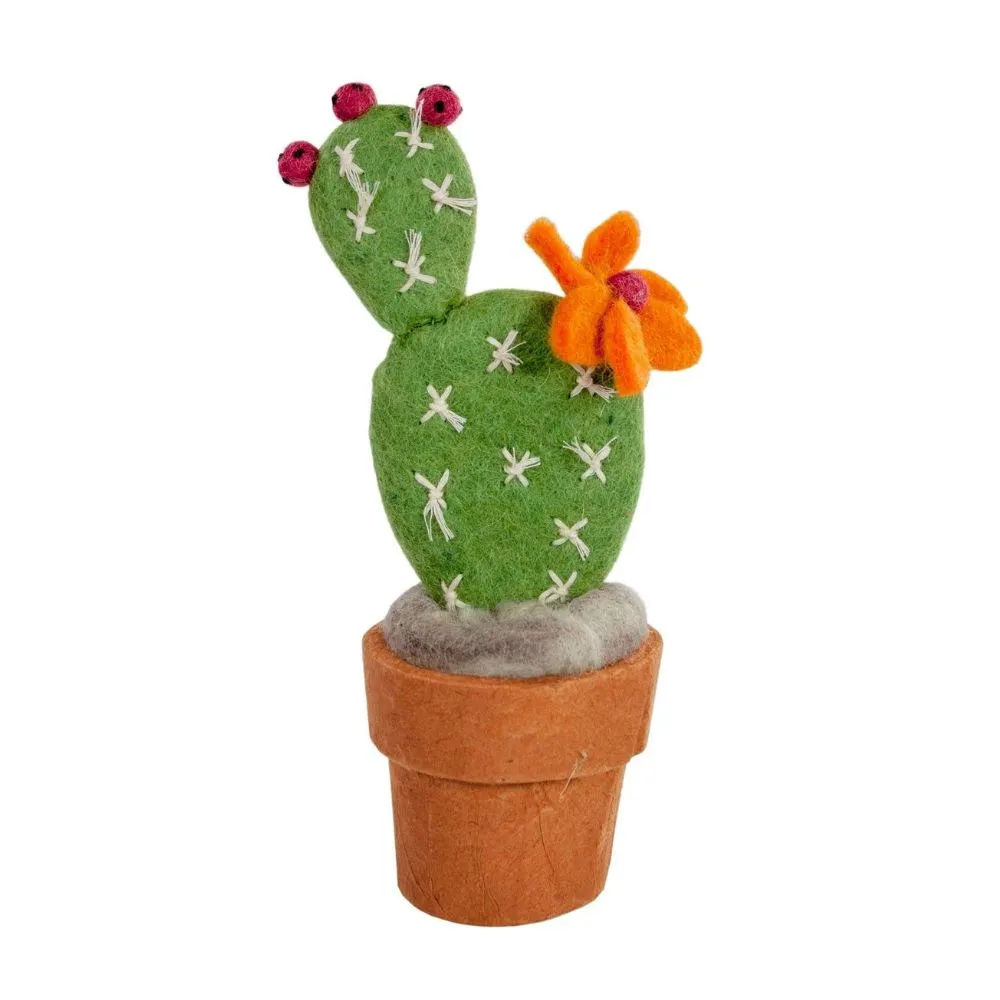 Felt Prickly Pear Potted Cactus