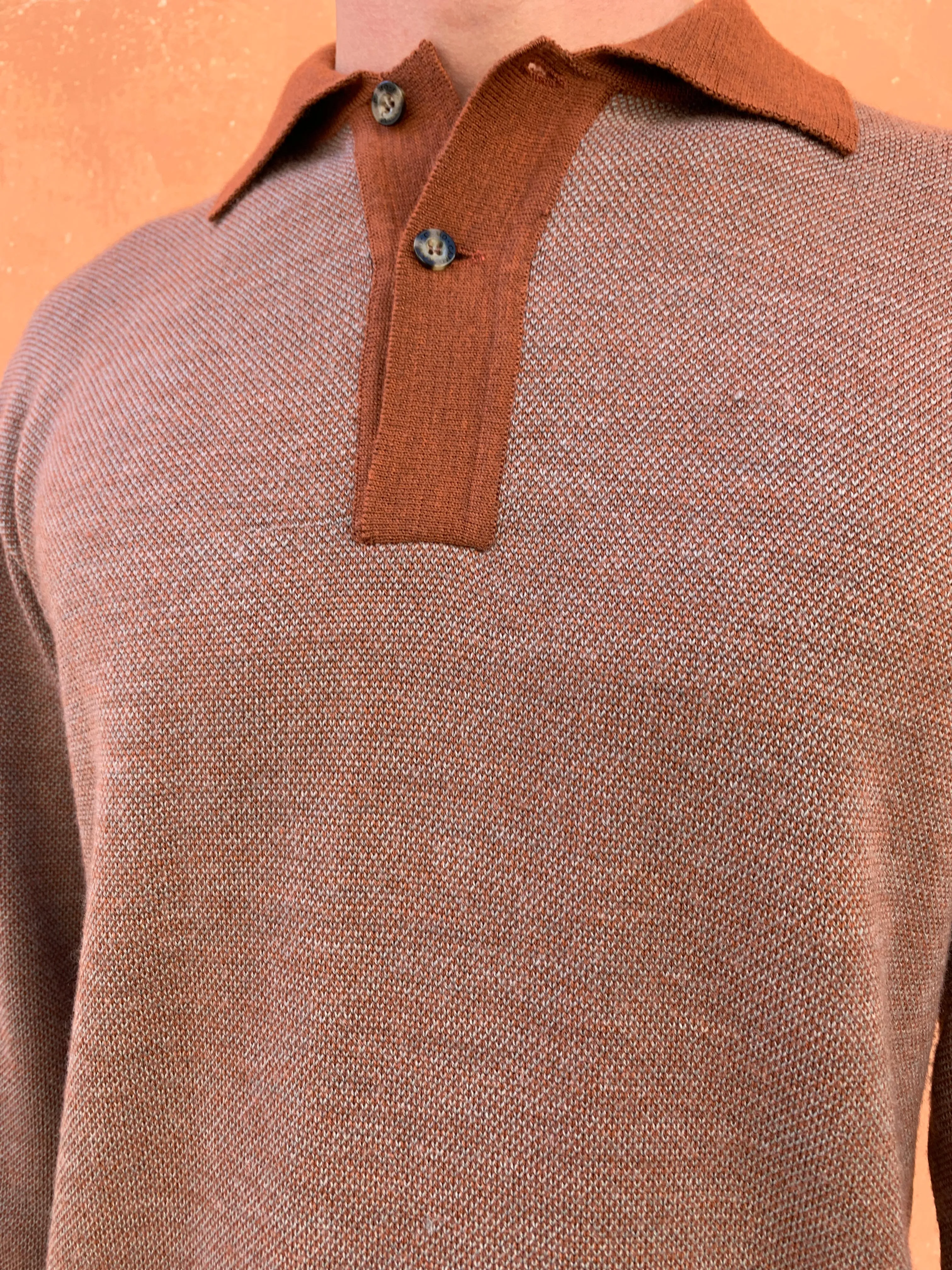 FEYSTONGAL - KNIT POLO-SHIRT - Wool Copper - Beige